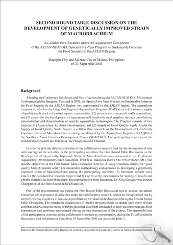 Report Of The Round Table Discussion, Round Table Conference Pdf
